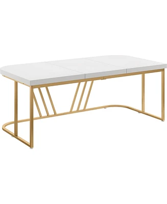 Tribesigns Large Square Dining Table for 8-10 People, Wooden Kitchen Table Dining Room Table