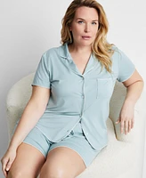 State of Day Women's 2-Pc. Short-Sleeve Notched-Collar Pajama Set Xs-3X