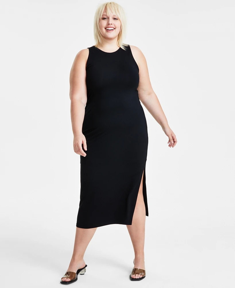 Bar Iii Trendy Plus Size Sleeveless Bodycon Maxi Dress, Created for Macy's