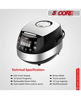 5 Core Asian Rice Cooker Electric Japanese Rice Maker w 17 Preset Touch Screen Nonstick Inner Pot Rc 0501