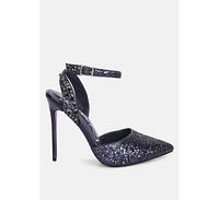 cloriss diamante embellished glitter high heels