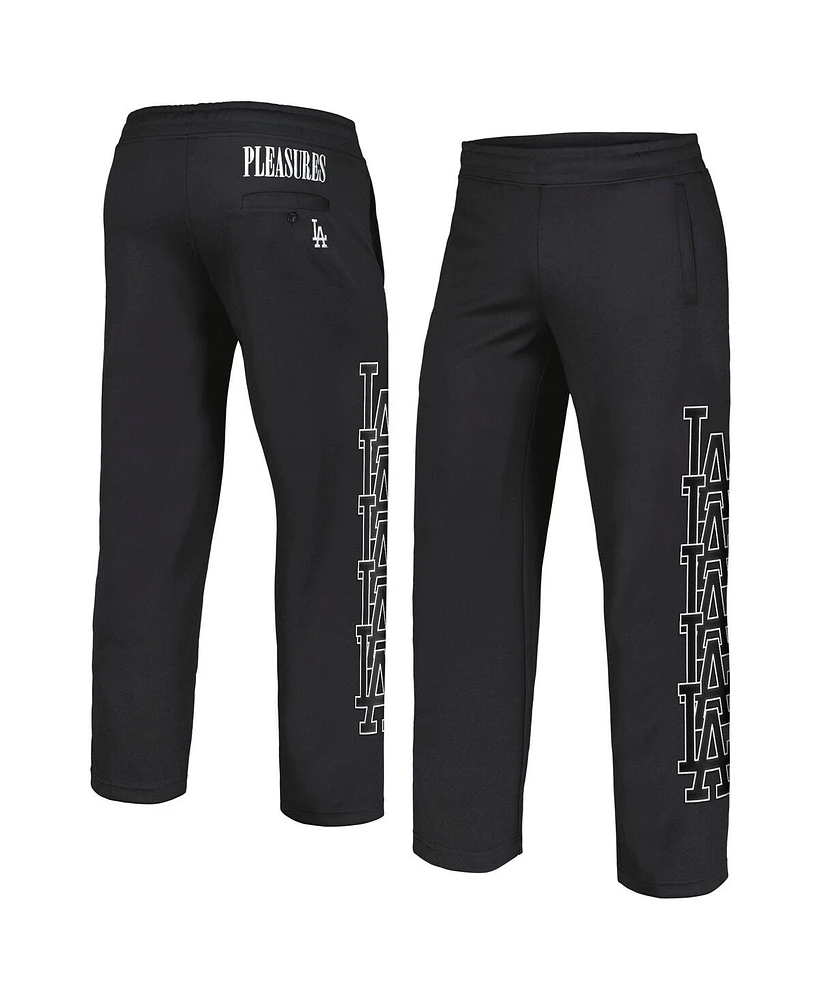 Men's Pleasures Black Los Angeles Dodgers Pitcher Track Pants