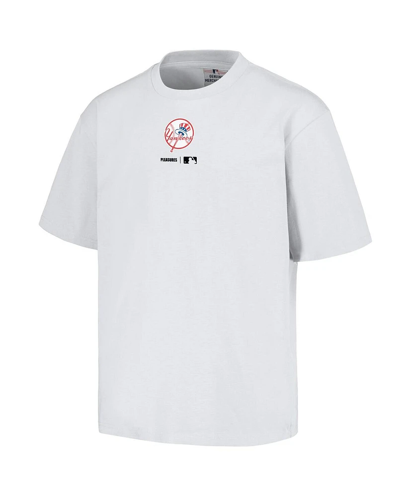 Men's Pleasures White New York Yankees Mascot T-shirt