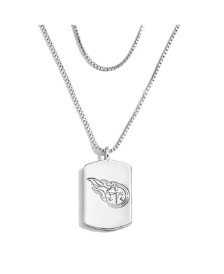 Women's Wear by Erin Andrews x Baublebar Tennessee Titans Silver Dog Tag Necklace - Silver