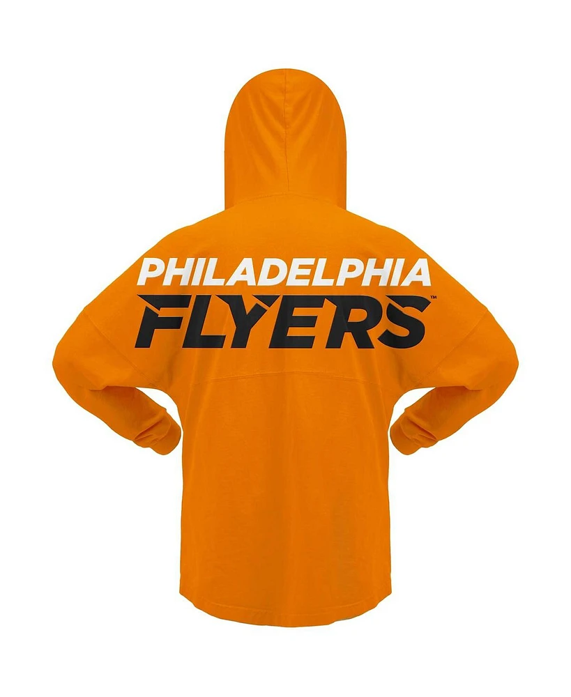 Women's Fanatics Orange Philadelphia Flyers Jersey Lace-Up V-Neck Long Sleeve Hoodie T-shirt