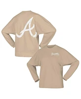 Women's Fanatics Tan Atlanta Braves Branded Fleece Pullover Sweatshirt