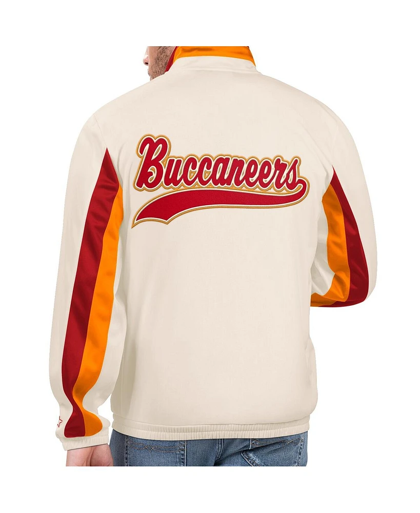 Men's Starter White Distressed Tampa Bay Buccaneers Vintage-Like Rebound Full-Zip Track Jacket