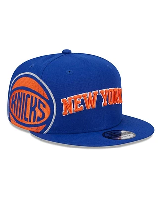 Men's New Era Blue New York Knicks Side Logo 9FIFTY Snapback Hat
