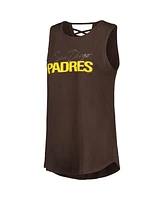 Women's Dkny Sport Brown San Diego Padres Claire Fashion Tri-Blend Tank Top