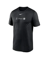 Men's Nike Black Miami Marlins Fashion Over Shoulder Logo Legend T-shirt