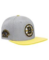 Men's Pro Standard Gray, Gold Boston Bruins Classic Logo Snapback Hat