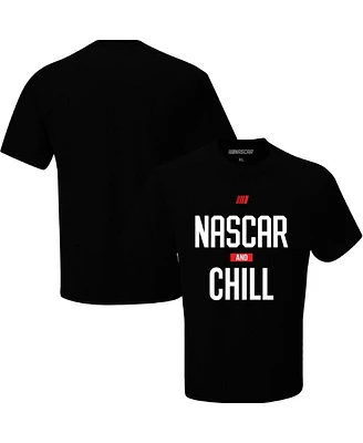 Men's Checkered Flag Sports Black Nascar and Chill T-shirt