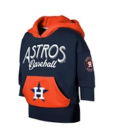 Big Girls Outerstuff Navy Houston Astros Team Practice Fashion Three-Quarter Sleeve Pullover Hoodie