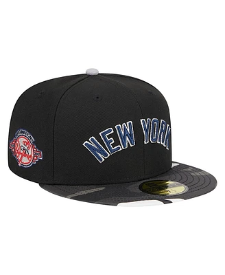 Men's New Era Black York Yankees Metallic Camo 59FIFTY Fitted Hat