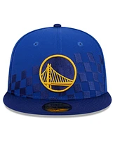 Men's New Era Royal Golden State Warriors 2024 Nba All-Star Game Rally Drive Checkerboard 59FIFTY Crown Fitted Hat