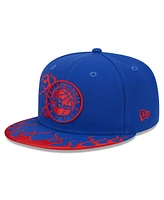 Men's New Era Royal Philadelphia 76ers 2024 Nba All-Star Game Rally Drive Flames 9FIFTY Snapback Hat