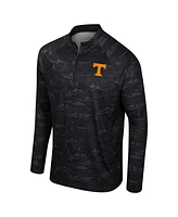 Men's Colosseum Black Tennessee Volunteers Carson Raglan Quarter-Zip Jacket