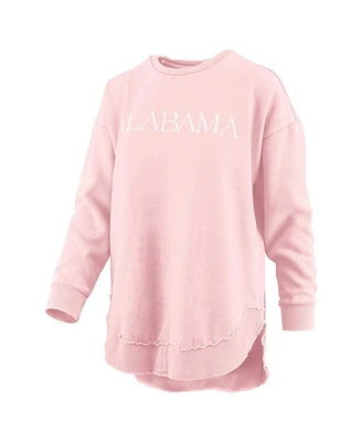 Women's Pressbox Pink Distressed Alabama Crimson Tide Seaside Springtime Vintage-Like Poncho Pullover Sweatshirt