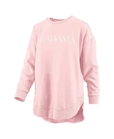 Women's Pressbox Pink Distressed Alabama Crimson Tide Seaside Springtime Vintage-Like Poncho Pullover Sweatshirt