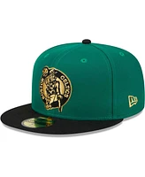 Men's New Era Kelly Green, Black Boston Celtics Gameday Gold Pop Stars 59FIFTY Fitted Hat