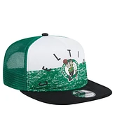 Men's New Era Kelly Green Boston Celtics Arch A-Frame Trucker 9FIFTY Snapback Hat