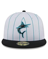 Men's New Era White Miami Marlins 2024 Batting Practice 59FIFTY Fitted Hat