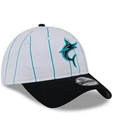 Men's New Era White Miami Marlins 2024 Batting Practice 9TWENTY Adjustable Hat