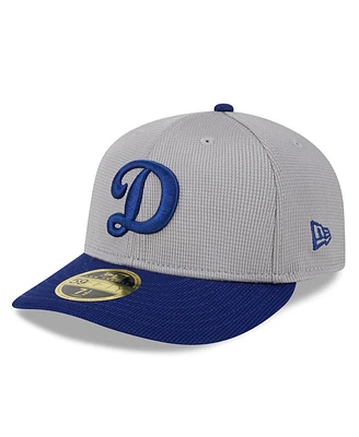 Men's New Era Gray Los Angeles Dodgers 2024 Batting Practice Low Profile 59FIFTY Fitted Hat