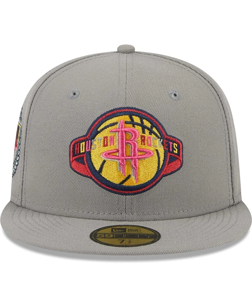 Men's New Era Gray Houston Rockets Color Pack 59FIFTY Fitted Hat
