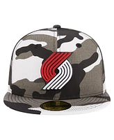 Men's New Era Portland Trail Blazers Snow Camo 59FIFTY Fitted Hat