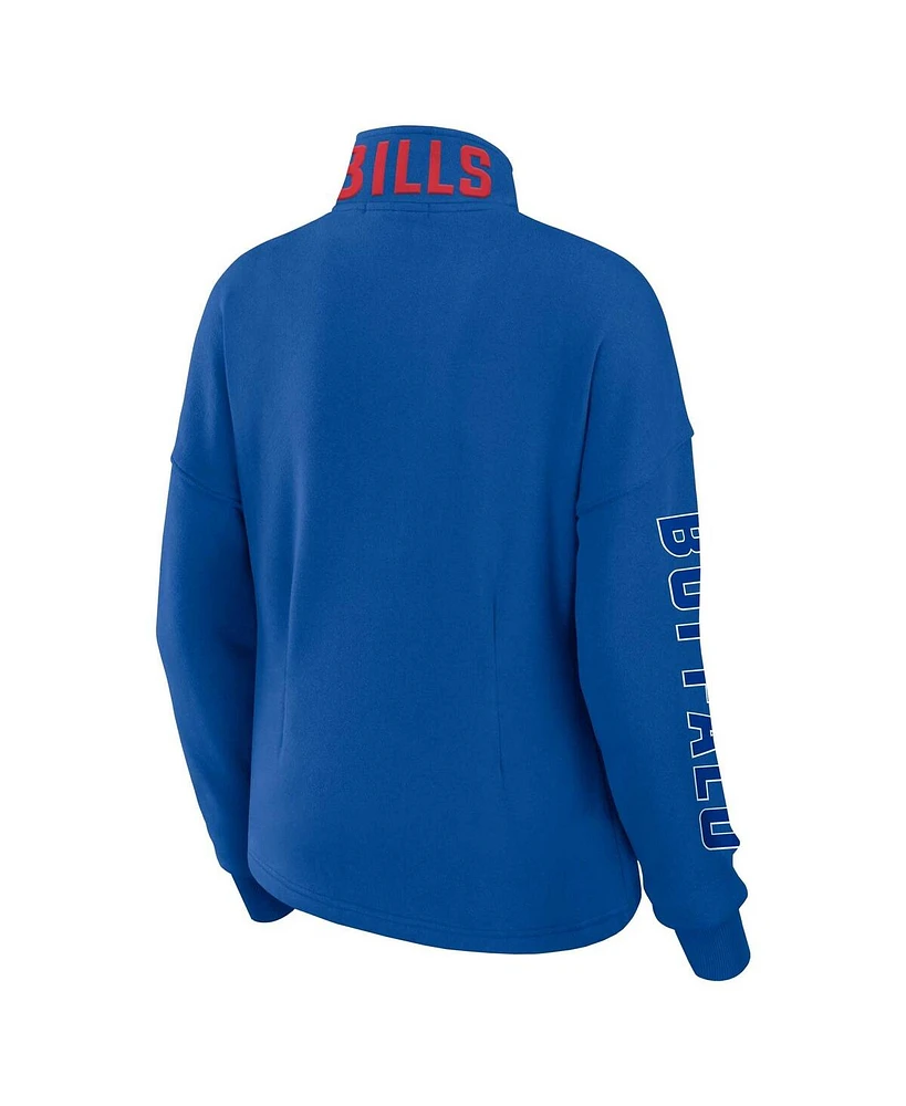 Women's Wear by Erin Andrews Royal Buffalo Bills Half-Zip Jacket