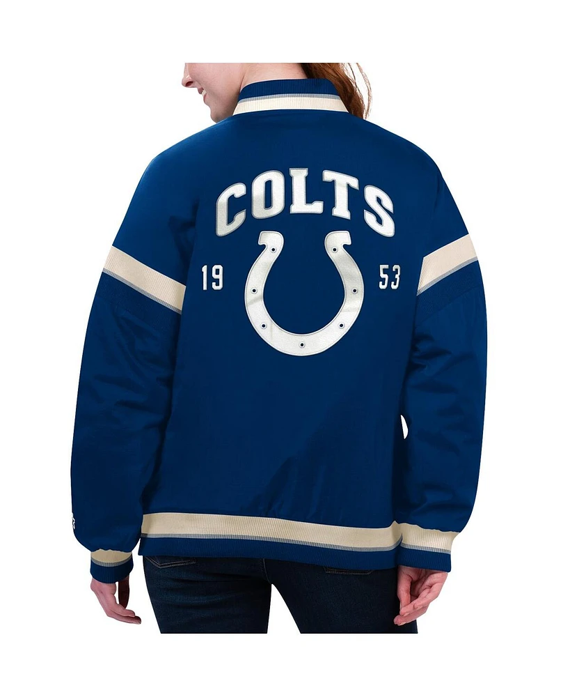 Women's Starter Royal Indianapolis Colts Tournament Full-Snap Varsity Jacket