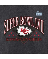 Men's Fanatics Heather Charcoal Kansas City Chiefs Super Bowl Lvii Tri-Blend Triangle Strategy T-shirt