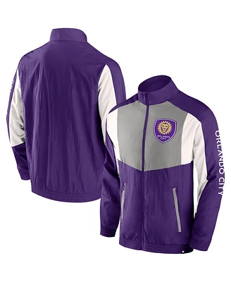 Men's Fanatics Purple Orlando City Sc Net Goal Raglan Full-Zip Track Jacket