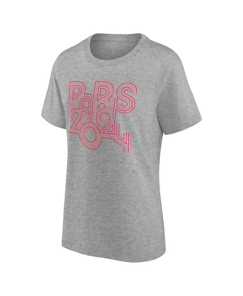 Women's Fanatics Heather Gray Paris 2024 Summer Olympics Bold Overlay T-shirt