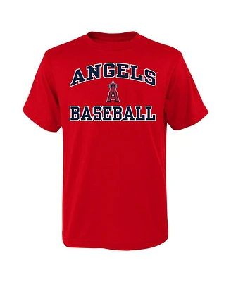Big Boys Outerstuff Red Los Angeles Angels Heart and Soul T-shirt