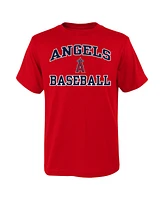 Big Boys Outerstuff Red Los Angeles Angels Heart and Soul T-shirt