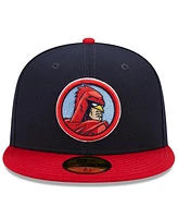 Men's New Era Navy, Red Memphis Redbirds Marvel x Minor League 59FIFTY Fitted Hat