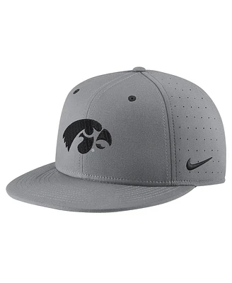 Men's Nike Gray Iowa Hawkeyes Usa Side Patch True AeroBill Performance Fitted Hat