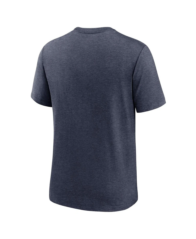 Men's Nike Heather Navy Cleveland Guardians Home Spin Tri-Blend T-shirt