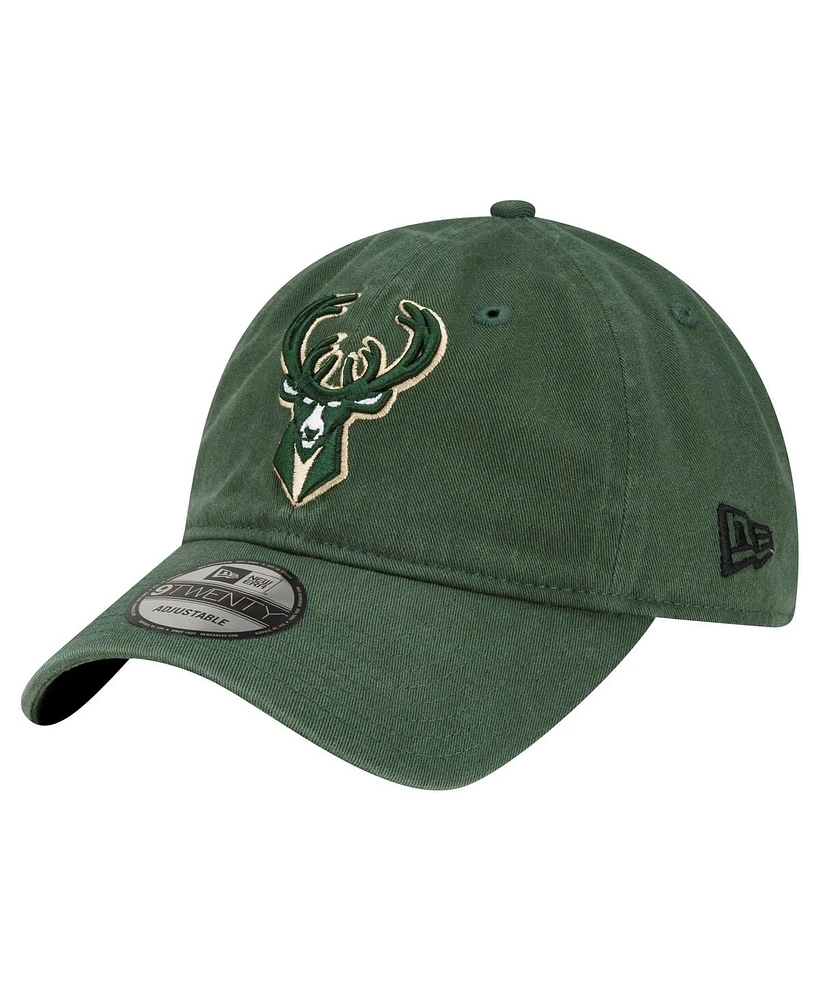 Men's New Era Hunter Green Milwaukee Bucks Team 2.0 9TWENTY Adjustable Hat