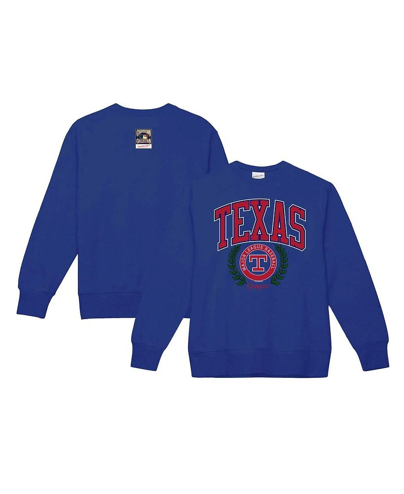 Women's Mitchell & Ness Royal Texas Rangers Cooperstown Collection Logo Pullover Sweatshirt