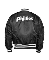 Men's New Era x Alpha Industries Maroon, Camo Philadelphia Phillies Reversible Full-Zip Bomber Jacket