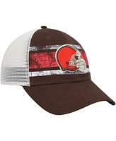 Men's '47 Brand Brown, White Distressed Cleveland Browns Interlude Mvp Trucker Snapback Hat