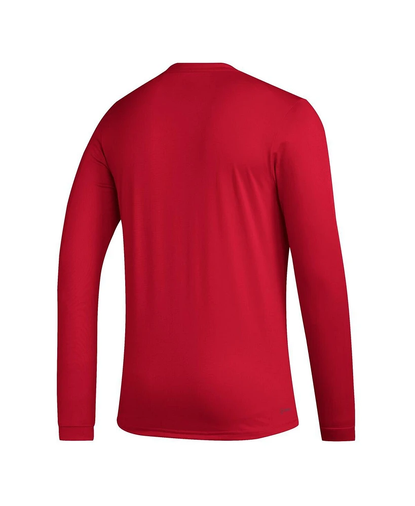 Men's adidas Red Chicago Fire Icon Aeroready Long Sleeve T-shirt