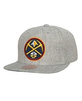 Men's Mitchell & Ness Heather Gray Denver Nuggets Hardwood Classics 2.0 Snapback Hat