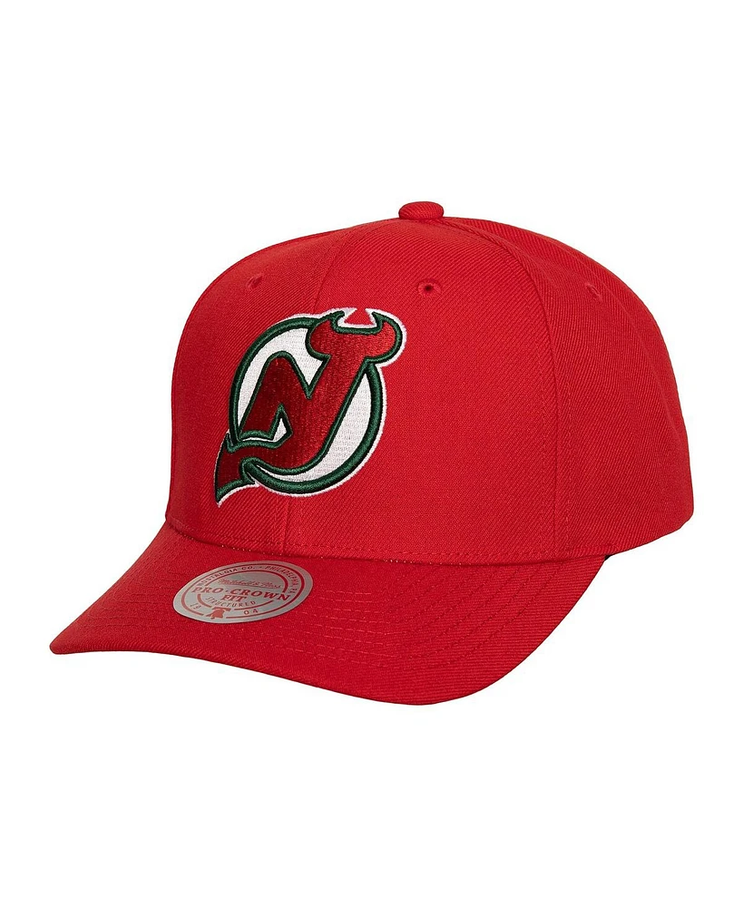 Men's Mitchell & Ness Red New Jersey Devils Team Ground Pro Adjustable Hat
