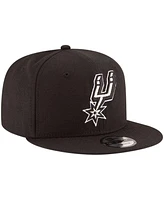 Men's New Era Black San Antonio Spurs Official Team Color 9FIFTY Snapback Hat