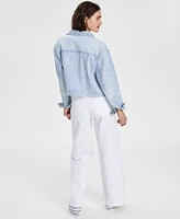 Dkny Jeans Women's Oversized Crop Logo Jacket