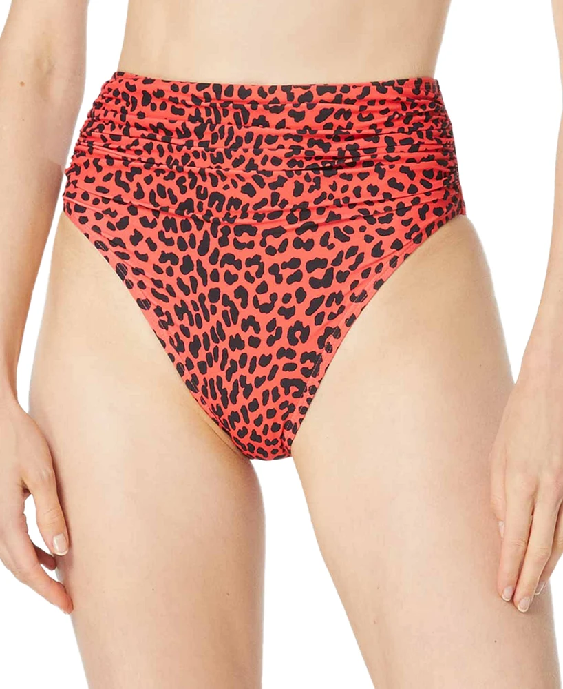 Michael Kors Women's High Waist Animal-Print Bikini Bottoms